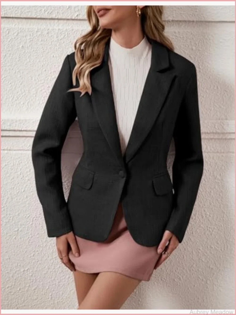 Tweed Blazer Jacket Women Business Casual Work Suits Office Professional Long
